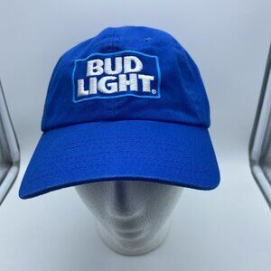 Bud Light Blue Hat Cap Strap-back Cotton Made In China